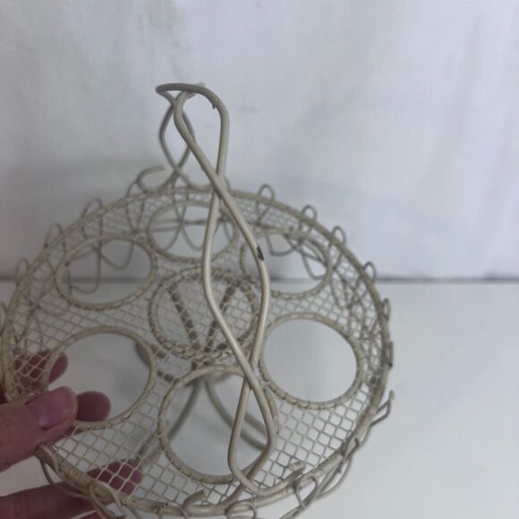 VTG Metal Wire Egg Display Carrier Countertop French Country Farmhouse Homestead - Picture 4 of 10